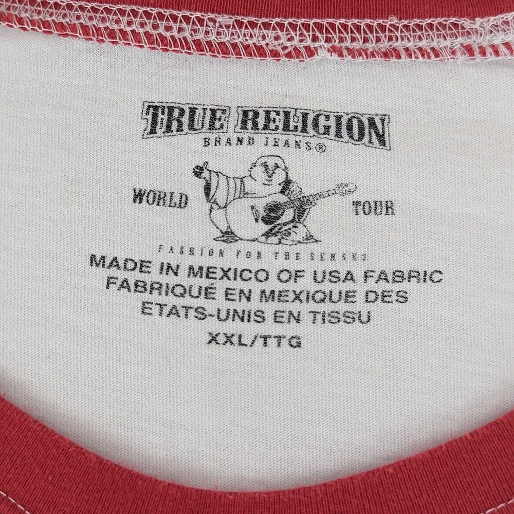 True Religion Red and White Jersey XXL